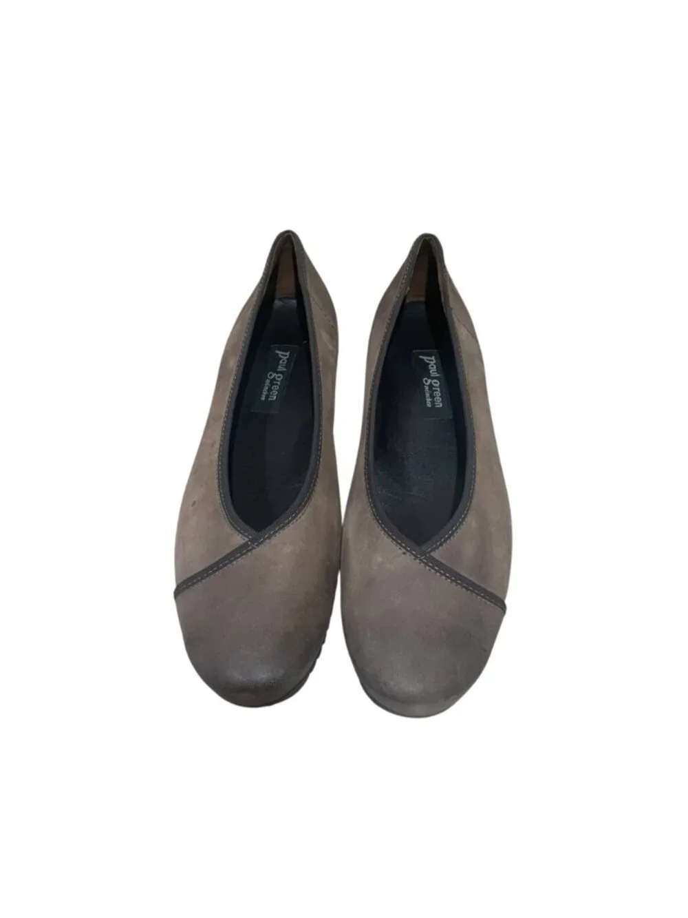 paul green cross front nubuck leather ballerina ballet flats